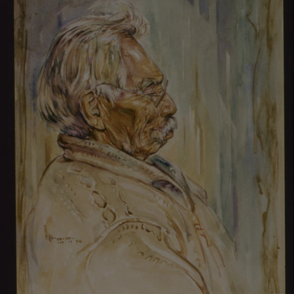 A watercolor painting of George Manson Sr. by Arthur D.J. Pitts